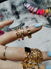 Tocona-Anillos de oro con piedras de cristal cuadradas brillantes para Mujer y hombre, Charms de estrellas geométricas, joyería para Mujer, venta al por mayor 9071