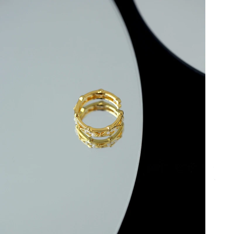 Vintage Baroque Open Hollow Braided Stackable Rings for Women Real Freshwater Pearls Finger Ring Female Hand Jewelry Gift Party