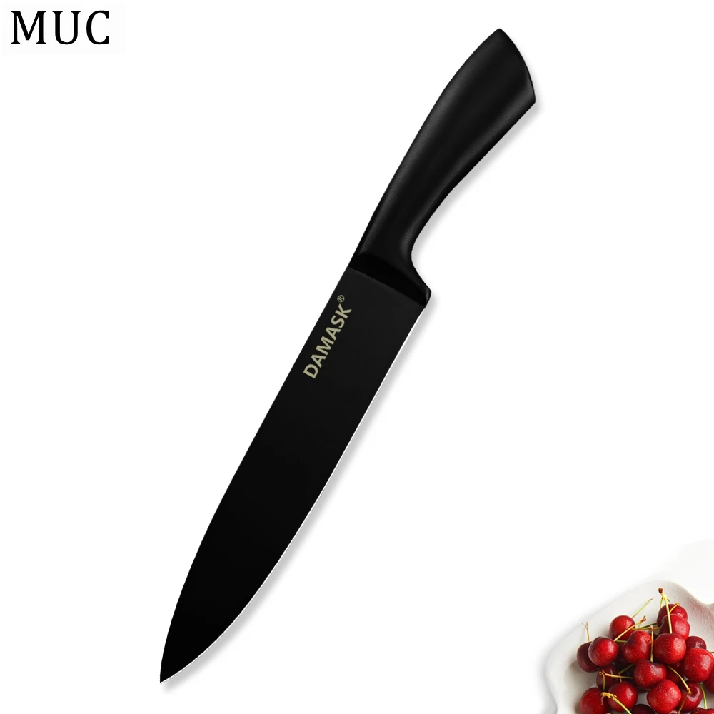 DAMASK черный кухонный нож ножи из нержавеющей стали японский Santoku утилита шеф