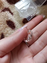 Anillos de apertura de tamaño variable para mujer, de Plata de Ley 925 con temperamento de corazón, dulce y dulce personalidad