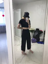 Pantalones de punto finos para mujer, pantalón suelto, de pierna ancha, cintura elástica, hasta el tobillo, talla grande, S-4XL