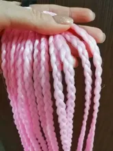 Coletero con banda de goma para el cabello, trenza sintética de ganchillo de 24 pulgadas, extensión de cabello rosa y arcoíris