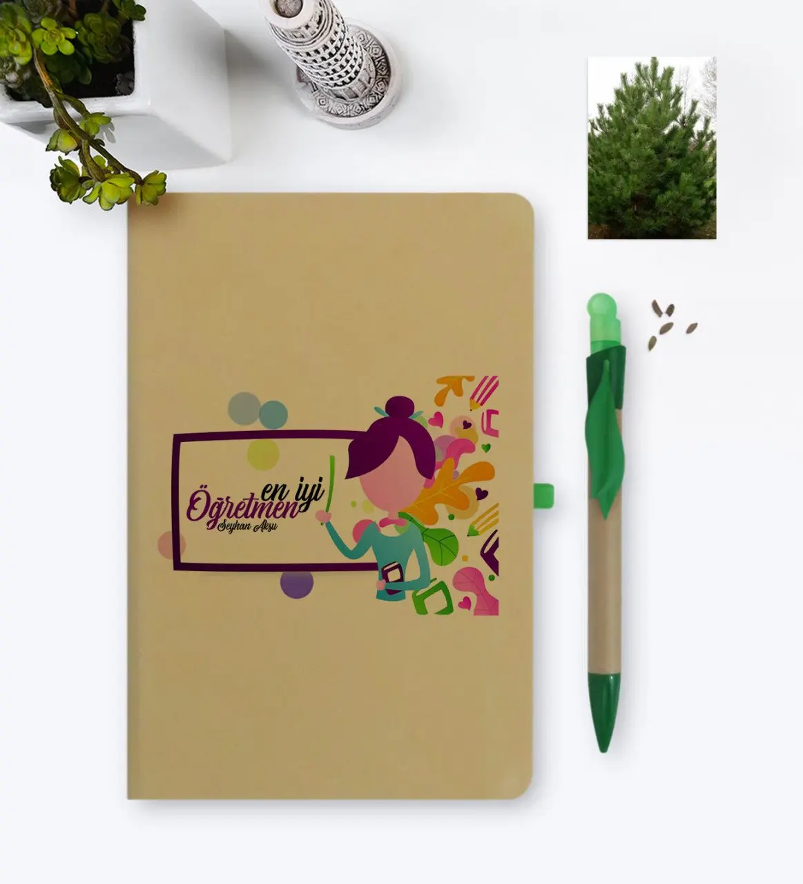Персонализированные лучший преподаватель окружающей среды ноутбук и Seeded Pen Set-2 |