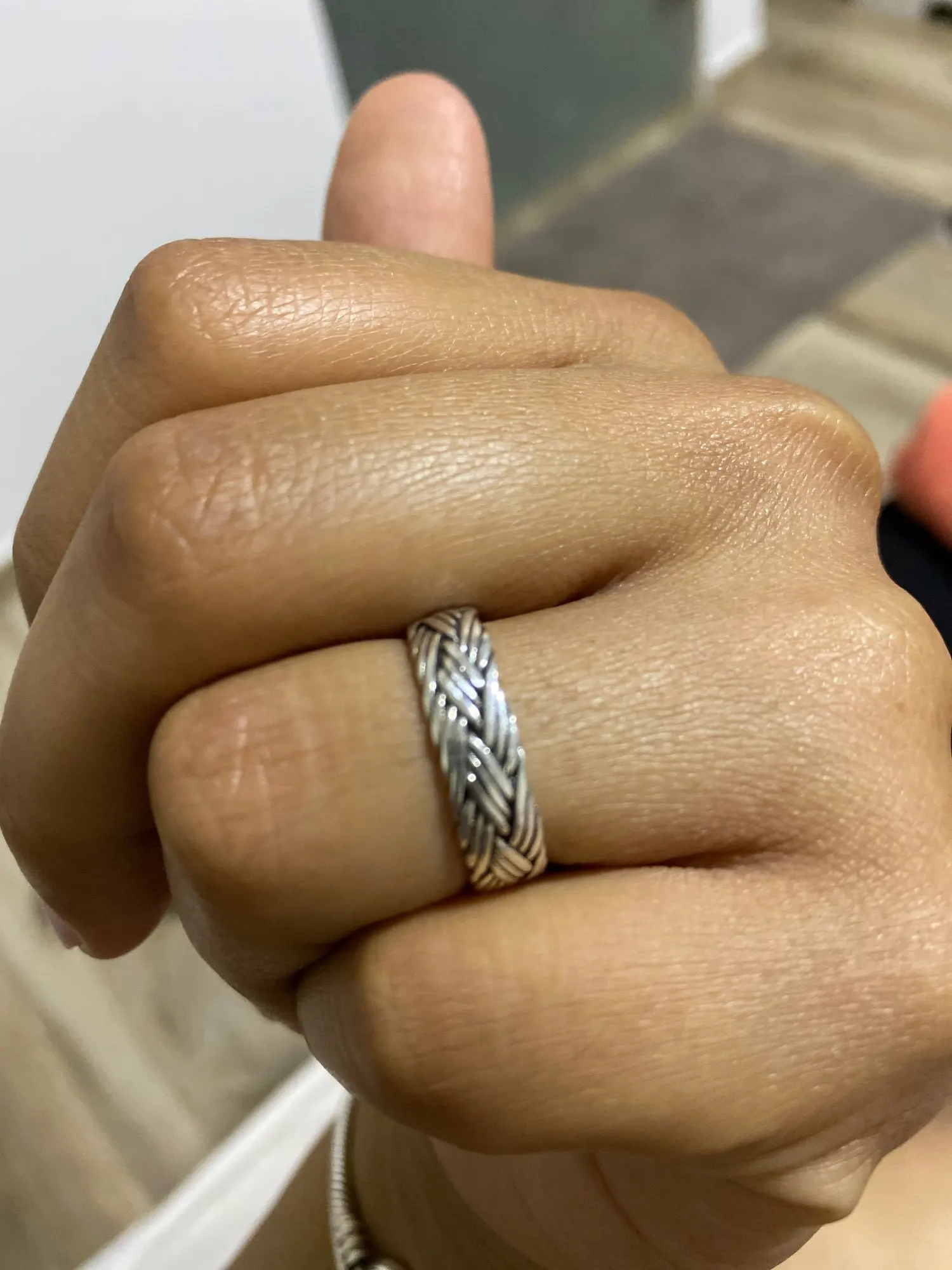 925 Silver Vintage Twist Rings For Women Men Wedding Jewelry Adjustable Ring