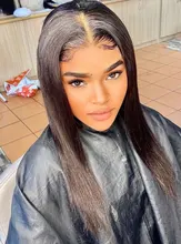 Pelo Luvin brasileño 13X4 frente recto pelucas de cabello humano Pre arrancado 30 32 pulgadas peluca Frontal de encaje 4X4 Cierre de encaje peluca para Wuman