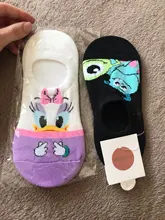 Disney calcetas cortas con diseños de dibujos animados de punto-Calcetines impreso feliz Invisible verano Mickey Mouse las mujeres Calcetines de algodón