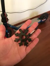 Llave de copos de nieve multifuncional, herramienta portátil para exteriores, forma octogonal, 18 en 1, llave multifuncional con anillo