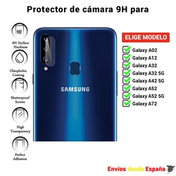 Protector de cámara para Samsung Galaxy A02s A12 A32 A42 A52 A72 5G. Vidrio de lente de cristal templado transparente