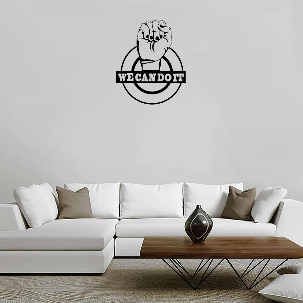 We Can Do It Metal Wall Art Decor Taglio Laser Appeso Per Interni Outdoor Home Office Decorativo Giardino Camera Da Letto Soggiorno Placca
