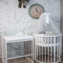 Кровать-трансформер круглая Amore mio bambino Premium 8 в " Все включено"