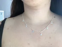 Collar con colgante de estrellas para mujer, gargantilla de metal modelo JN0377 con accesorios de estrellas de cinco puntas en color dorado, sencilla para regalo de fiesta