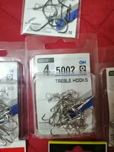 5002 Fishing-Tackle Treble-Hooks Bend Owner Pike-Bass for 15pcs/Box Round Silver-Size