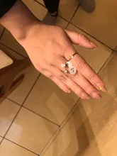 DOTIFI-anillos de acero inoxidable 316L para mujer, de doble circonita sortija de compromiso, joyería de boda