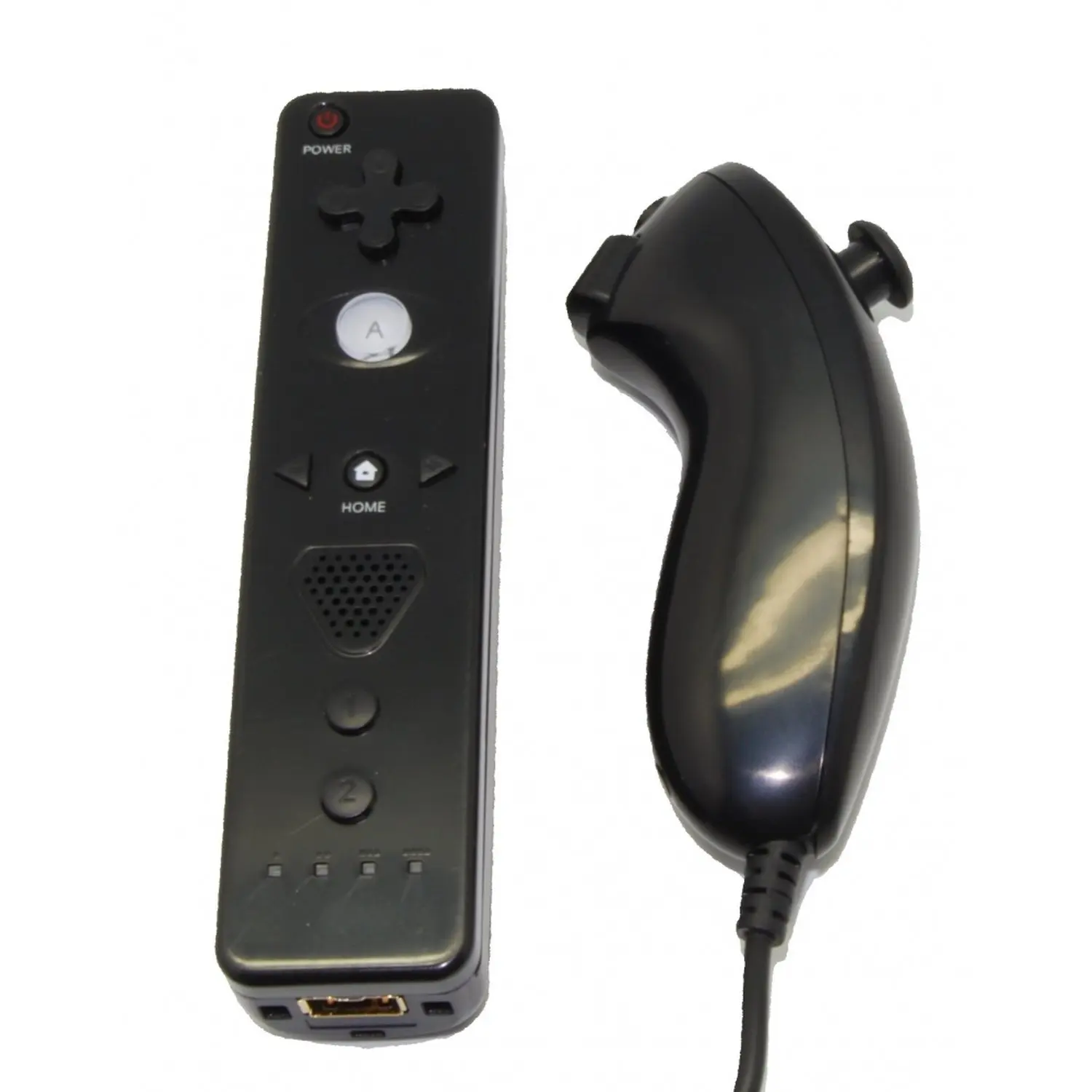 Compatible Negro Mando Wii Remote con Wii Motion Plus Incorporado 