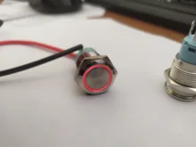 16mm 12mm interruptor de botón de metal botón impermeable circular plana Botón de luz LED auto-bloqueo auto-botón de Reinicio 1NO1NC