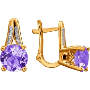 

Esthete earrings with amethyst and cubic zirconia in red gold