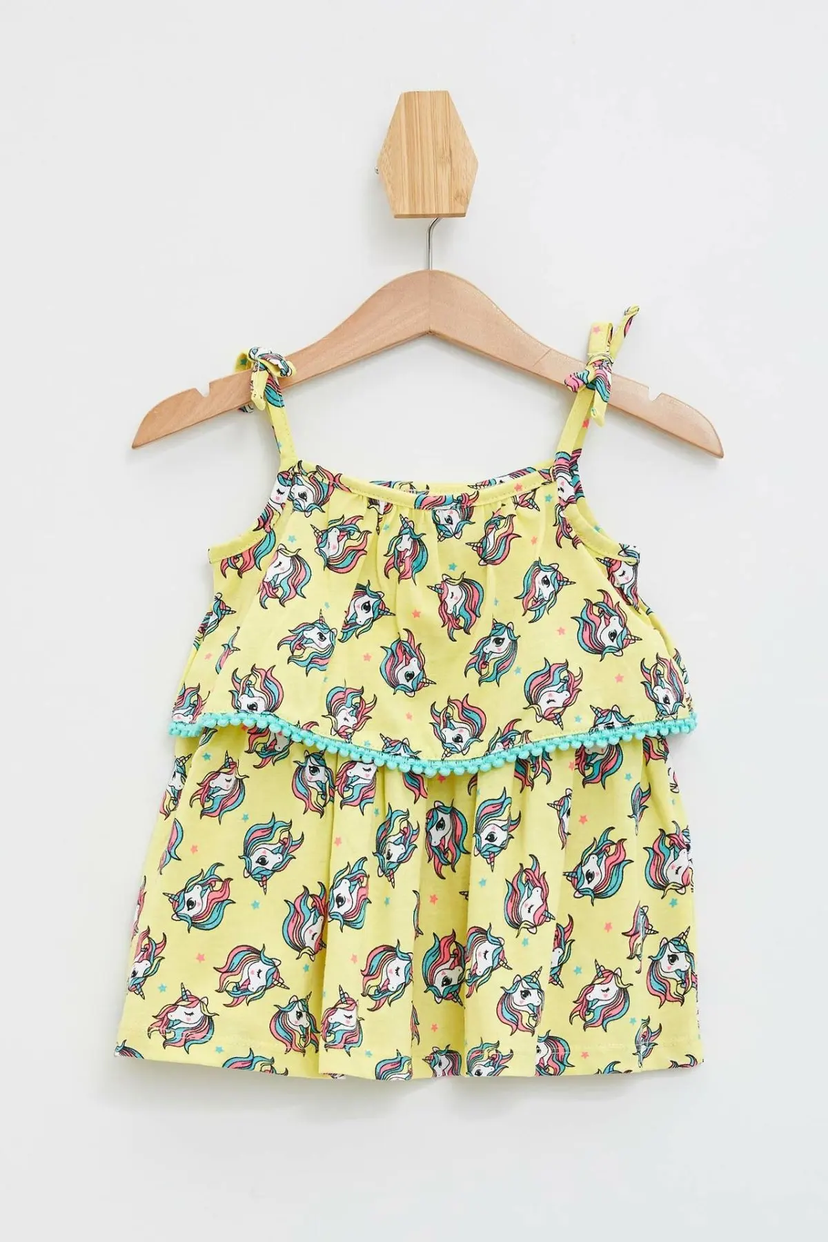 DeFacto Girl Woven Sling Dress Kids Fashion Ruffles Cute Pattern Dresses Girls Casual Lovely Simple Clothes New - L2911A219HS | Детская