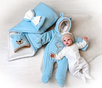 

Комплект 5-ти предметный на выписку "Мишка" ЗИМА Комплекты на выписку и для прогулок 0-6 мес