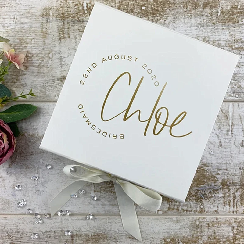 

Personalized Wedding Gift Box,Be My Bridemaid,Bridesmaid Proposal Gift Box,Thank you Gift,Elegant design,Luxury quality,Editable
