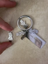 Vnox-Llavero de acero inoxidable personalizable con Nombre de mascota para niños, llavero de amor familiar personalizable para papá, mamá, familia, regalos DIY