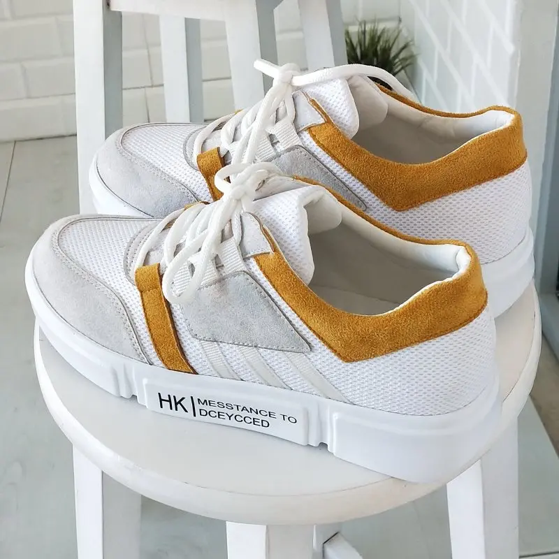 mustard sneakers