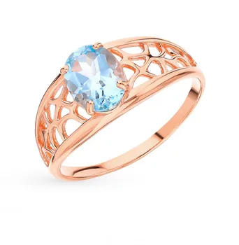 

Gold ring with Topaz sunlight sample 585