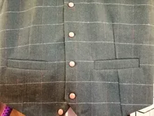 Suit Vest Waistcoat Formal Mens Plaid Business Groomman Casual Green/gray Tweed Wool