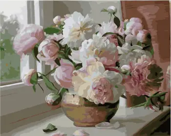 

Painting by numbers GX 34926 peonies on the windowsill 40*50
