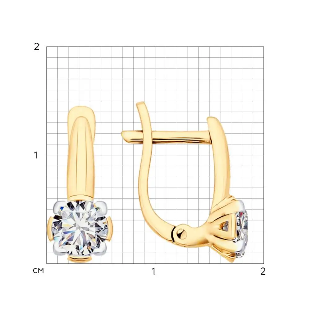 Серьги SOKOLOV из золочёного серебра со Swarovski Zirconia
