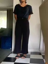 Pantalones de chándal para mujer, ropa de calle, moda de verano, estilo coreano, pierna ancha, Harajuku, holgado, negro, cintura alta, Vintage, 2020