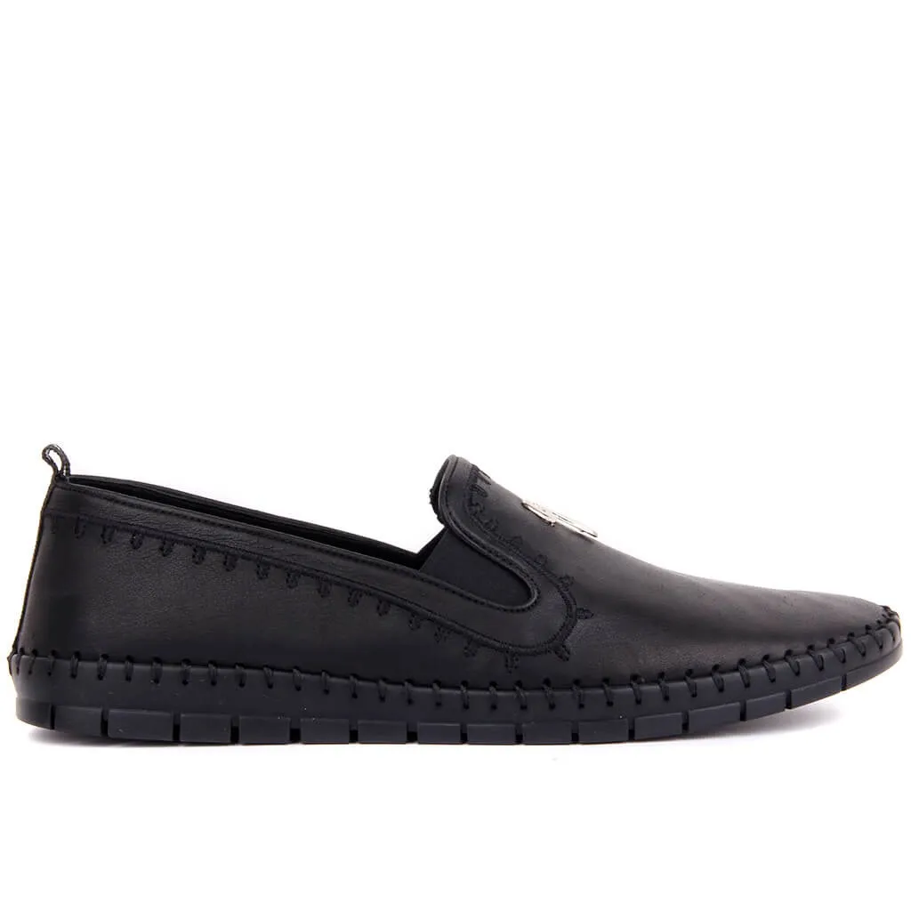 Sail-Lakers White Leather Male Espadril - Цвет: Черный