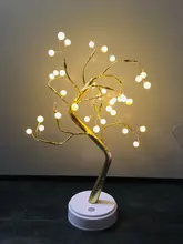 LED Night Light Mini Christmas Tree Copper Wire Garland Lamp For Home Kids Bedroom Decor
