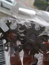 Llave de copos de nieve multifuncional, herramienta portátil para exteriores, forma octogonal, 18 en 1, llave multifuncional con anillo