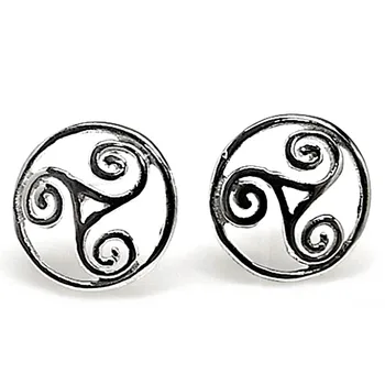 

925 sterling silver earrings m trisquel Celtic openwork 12mm. Close pressure women