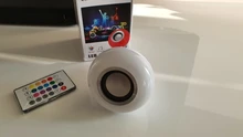 Bombilla inalámbrica para Altavoz Bluetooth, lámpara de Bombilla LED regulable con 24 teclas y Control remoto, E27, RGBW