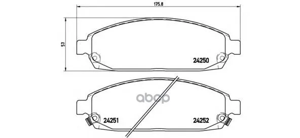 Колодки Тормозные Jeep Commander 3.0-5.8 05-/Grand Cherokee 2.7-5.7 00- Передние Brembo P37010 Brembo арт. P37010