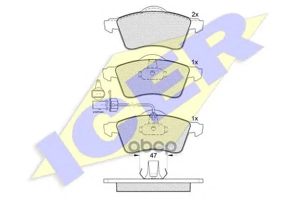 141320_колодки Дисковые Передние! Vw T4 2.5tdi&Syncro 95-98 Icer 141320 Icer арт. 141320