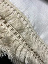 Manta para bebé de 120x100cm, edredón con flecos, pompón para recién nacido, manta de muselina para Baño