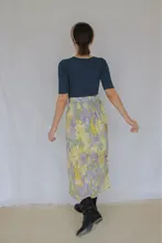 REALEFT-faldas largas plisadas con estampado Floral para mujer, faldas largas de tul, de cintura alta, sueltas, para primavera y verano, 2021