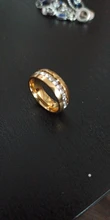 Anillo de piedra de circonia cúbica para mujer, sortija de boda Vintage de acero inoxidable, compromiso, oro amarillo
