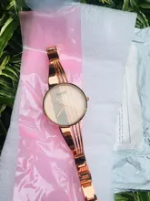 CUSSI-reloj de oro rosa para mujer, pulsera de lujo de acero inoxidable, reloj de joyería de mujer