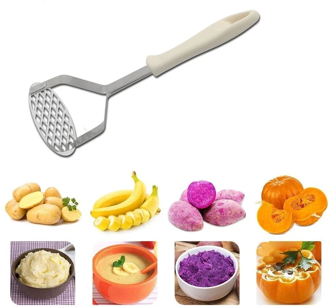 Prensa Patatas, Triturador Patatas Acero Inoxidable, Machacador de Patatas,  Prensa de Alimentos de Acero Inoxidable con Mango Antideslizante , para  Prensar Patatas Mermeladas Verduras y Frutas - AliExpress