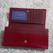 Billeteras de piel auténtica para mujer, cartera larga con doble cremallera, bolso de mano tipo monedero, monedero, VK-AE501