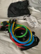 11 unids/set tubo de látex resistencia bandas elásticas para Fitness Yoga gimnasio Ejercicio de tirar de la cuerda casa soporte elástico entrenamiento de la fuerza muscular