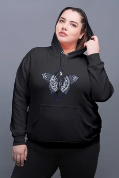 

Angemiel Wear Cosmic Butterfly Black Women Hooded Sweatshirt