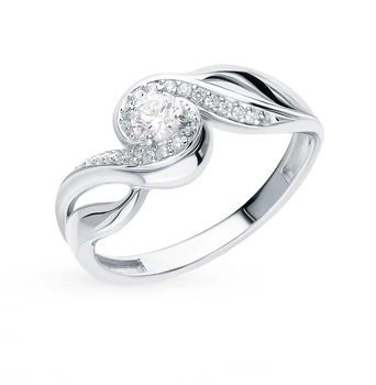 

Silver ring with cubic zirconia sunlight sample 925