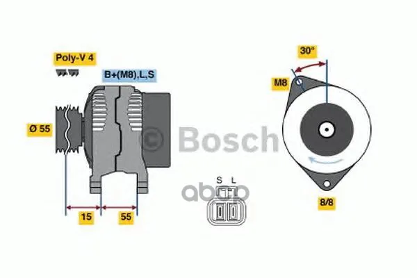 Генератор 14v 90a Bosch арт. 0986049191