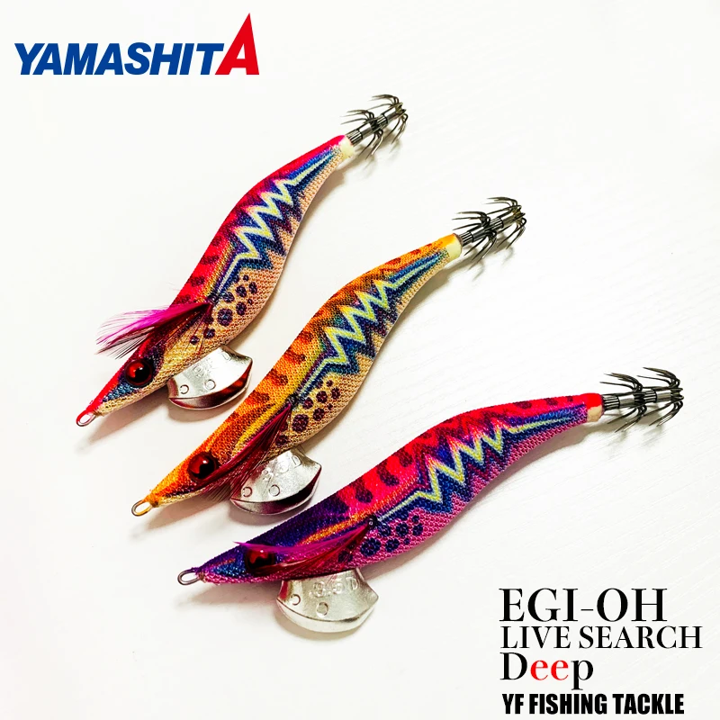 YAMASHITA EGI-OH LIVE SEARCH 3.5 DEEP SQUID JIGS 23.5G WOOD SHRIMP