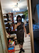 Summer Women Dress 1920s-Flapper-Dress Sequin-Fringe Party-Midi Great-Gatsby Sleeve O-Neck