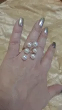 Anillo chapado en oro para mujer, elegante perla de imitación, anillos de apertura ajustables